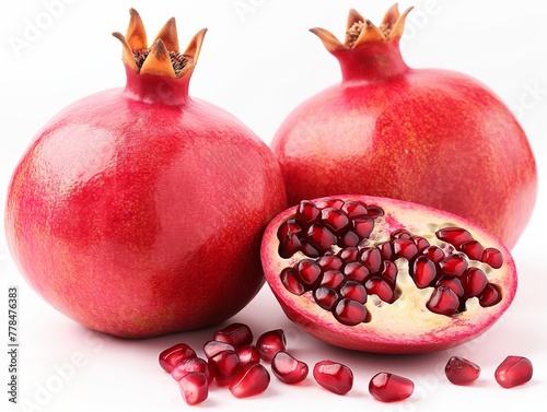 pomegranates on a white background