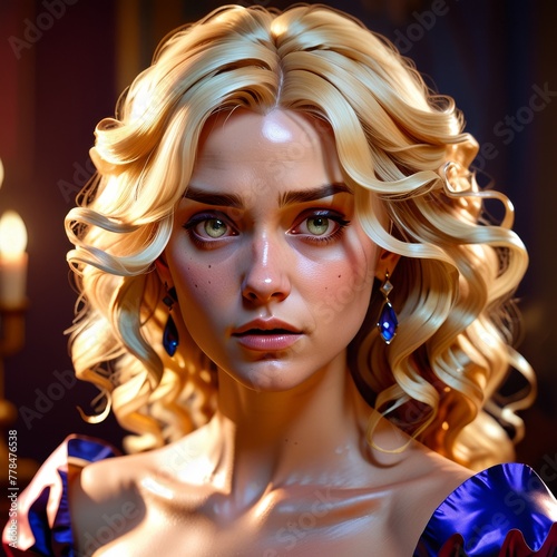 Game Avatar Character Art - Female Blonde Princess 01