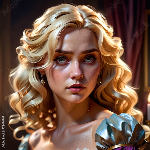 Game Avatar Character Art - Female Blonde Princess 01