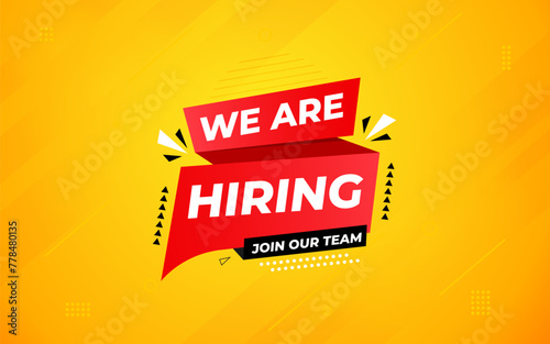 We are hiring banner template, Hiring Banner for business, marketing and advertising. Vector illustration.