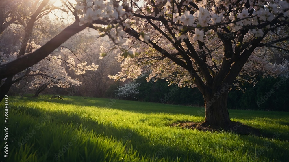 trees in the morning