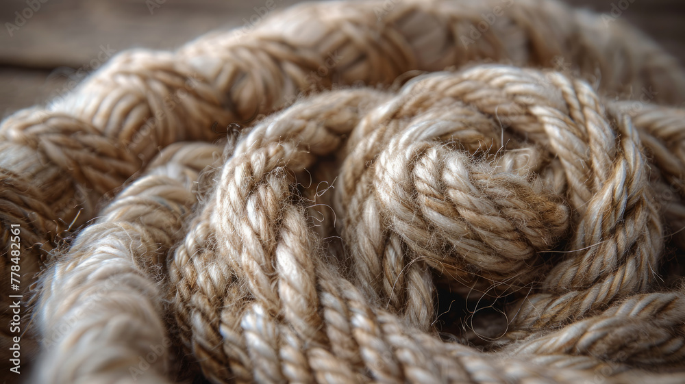 Close-up of coiled rope.