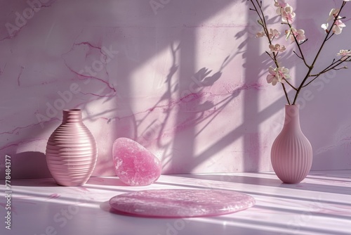 Three Vases With Flowers on a Table