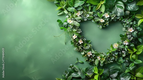 Heart Formed by Leaves and Flowers