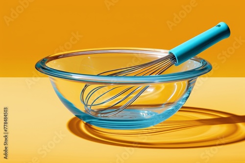 Glass Bowl With Whisk