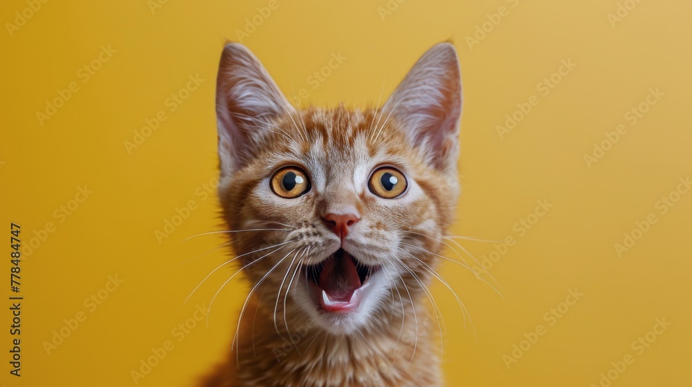 Startled Cat With Wide Open Mouth Startled Cat With Wide Open Mouth