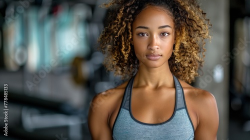 Woman in Sports Bra Top Standing in Gym
