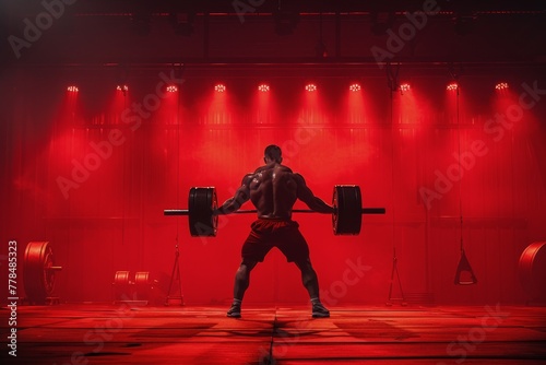 Man Lifting a Barbell Painting