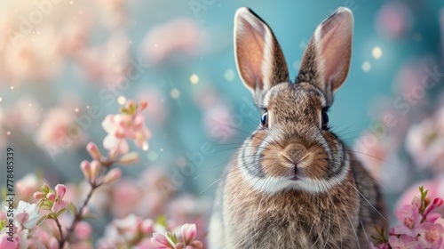 Rabbit Sitting Among Daisies
