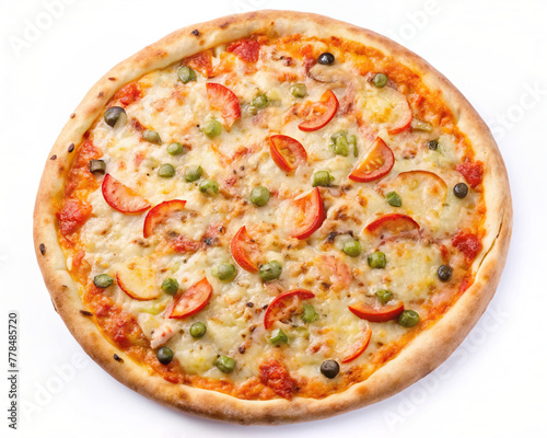 Delicious vegetarian pizza png transparent background