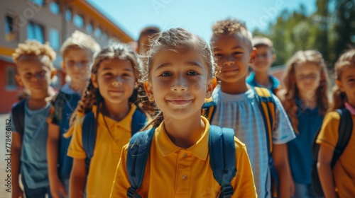 Group of Young Children Standing Together