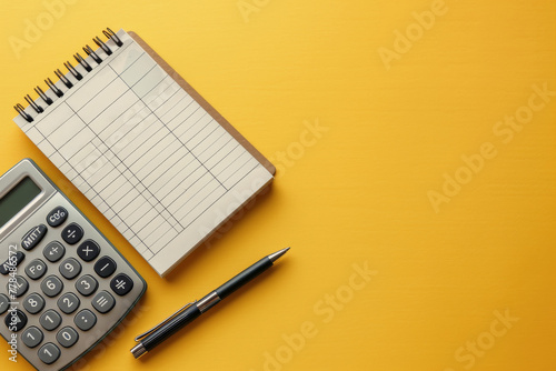 Notebook, Pen, Calculator