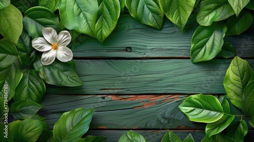 White Flower Surrounded by Green Leaves