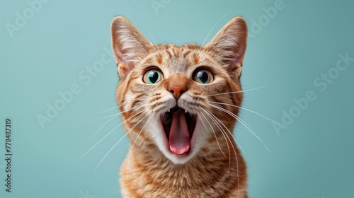 Startled Cat With Wide Open Mouth