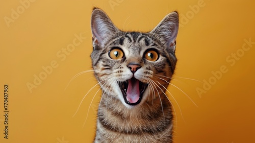 Startled Cat With Wide Open Mouth