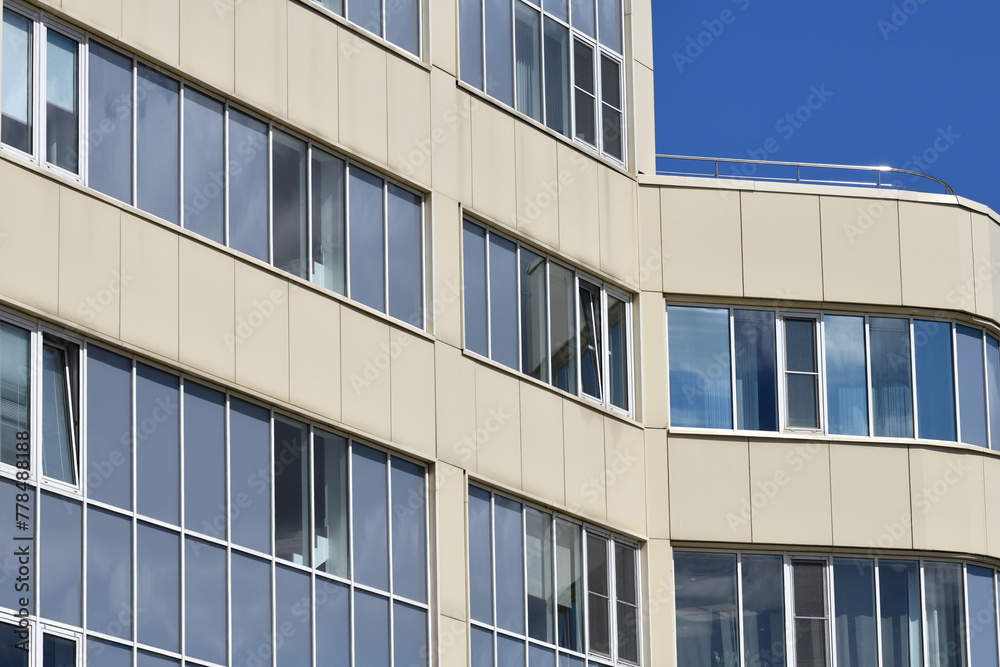 Fragment of an office building with windows Fragment of an office building with windows