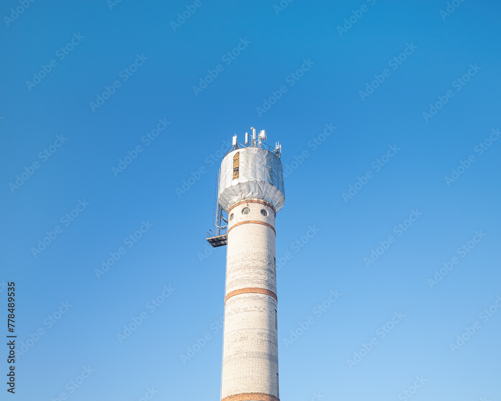 an old brick water tower housing communication amplifiers and repeaters an old brick water tower housing communication amplifiers and repeaters