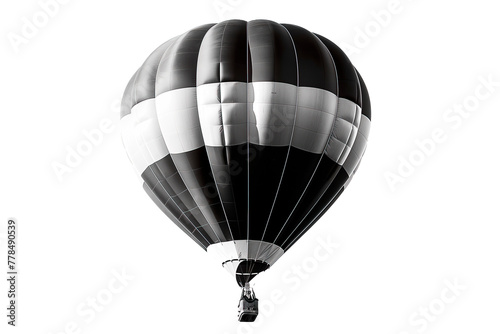 Hot air balloon black and white cut out photo