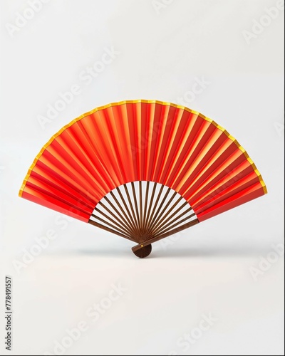 red fan isolated on white background