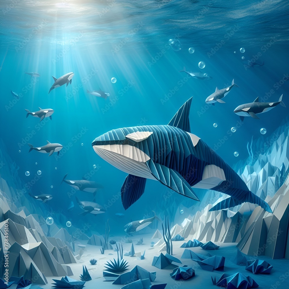 Obraz premium paper killer whale