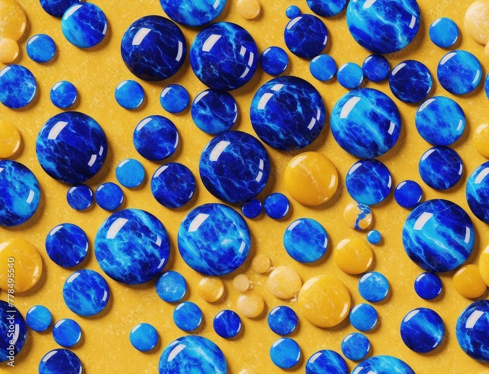 A blue and yellow background with various shades of blue and yellow dots. - seamless and tileable A blue and yellow background with various shades of blue and yellow dots. - seamless and tileable