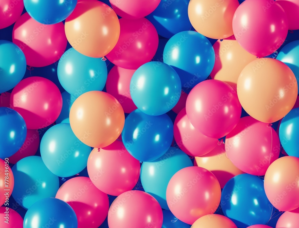 A pink and blue balloon wallpaper. - seamless and tileable