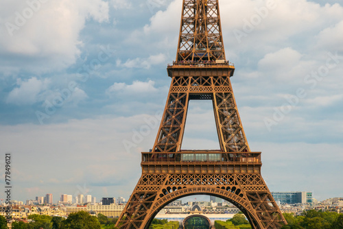 The Eiffel tower seen from Trocadero in Paris