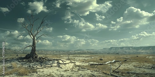 The desolate landscape serves as a harrowing reminder of the devastation wrought by environmental disregard and warfare's impact.