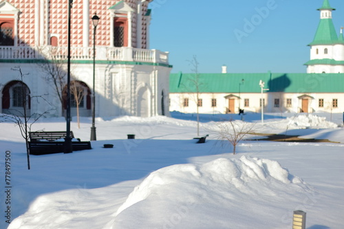 One of the Great Monasteries of Russia. New Jerusalem Monastery winter in the snow. © jahet7