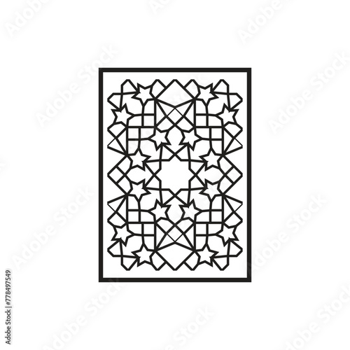 Arabic-Islamic ornament, geometric shapes, background for laser-cut works