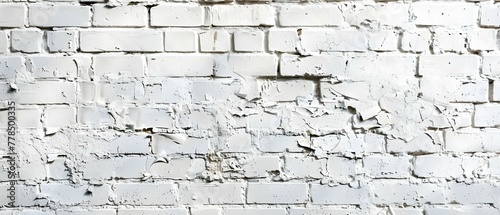 Aged White Brick Wall with Peeling Paint Texture. Concept Brick Wall Texture  White Paint  Aged Surface  Peeling Texture  Weathered Aesthetic