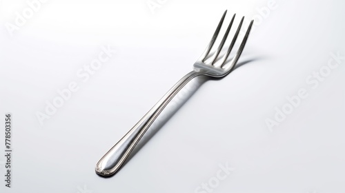 Fork on a white background. Close-up. Copy space.