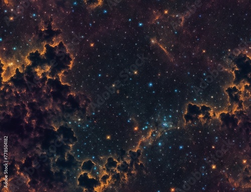 A starry night sky with clouds and stars in the background. - seamless and tileable