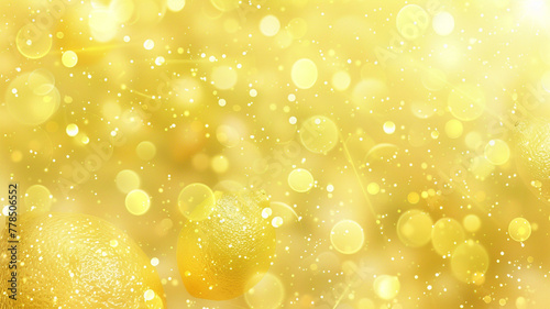 A soft, defocused lemon yellow background with glowing, light gold bokeh lights, evoking the cheerful brightness of a sunny day.