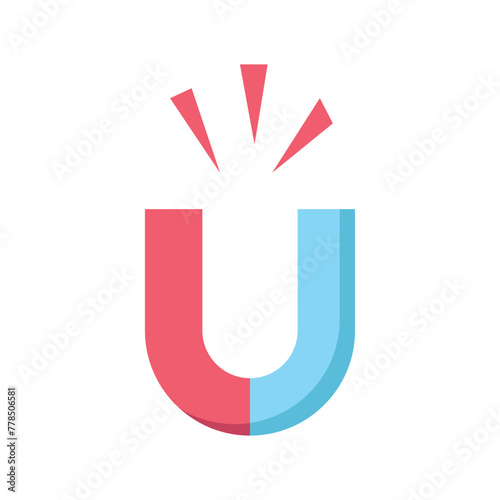 Magnet flat illustration. school supplies illustration. collection of illustrations for school