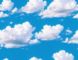 A blue sky with white clouds. - seamless and tileable