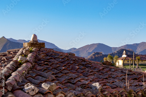 El Tozu .Aldea asturiana.Iglesia y horreo photo