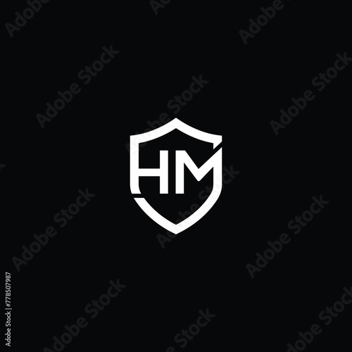HM Letter Initial Logo Design Template Vector Illustration