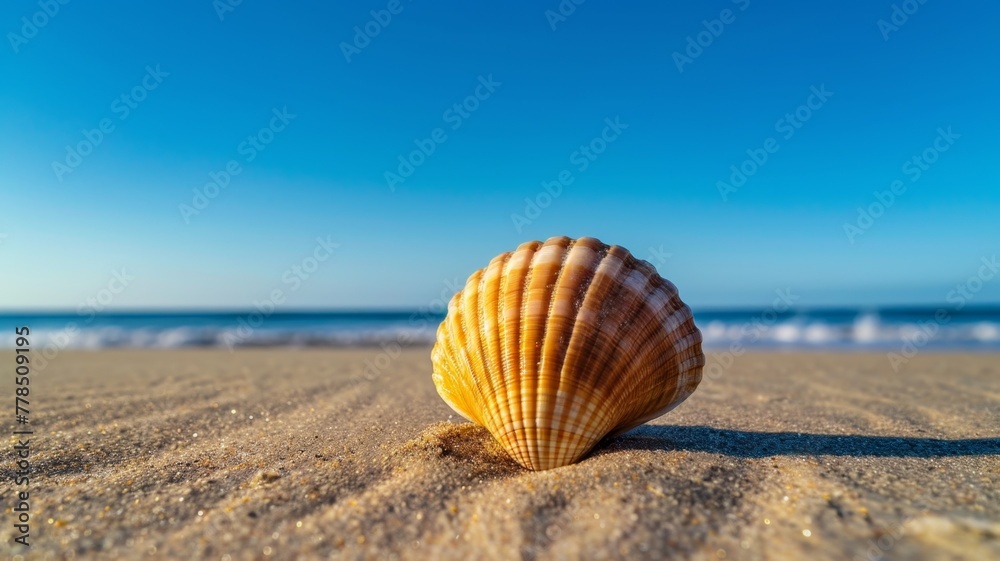 Seashells on Sunny Beach Shore Seashells on Sunny Beach Shore