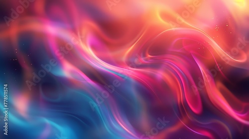 Abstract image with a mix of neon colors creating dynamic and flowing swirls which evoke energy and motion
