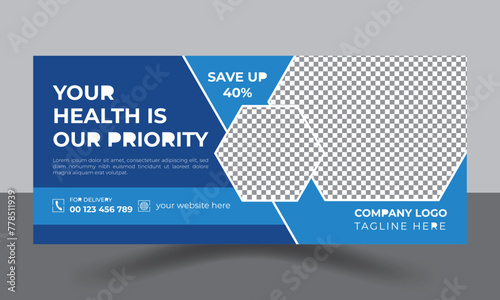 Medical hospital healthcare business promotion Billboard design. 