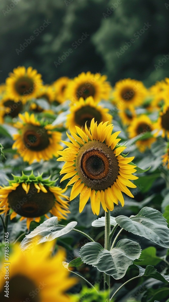 Sunflower growing field Sunflower growing field