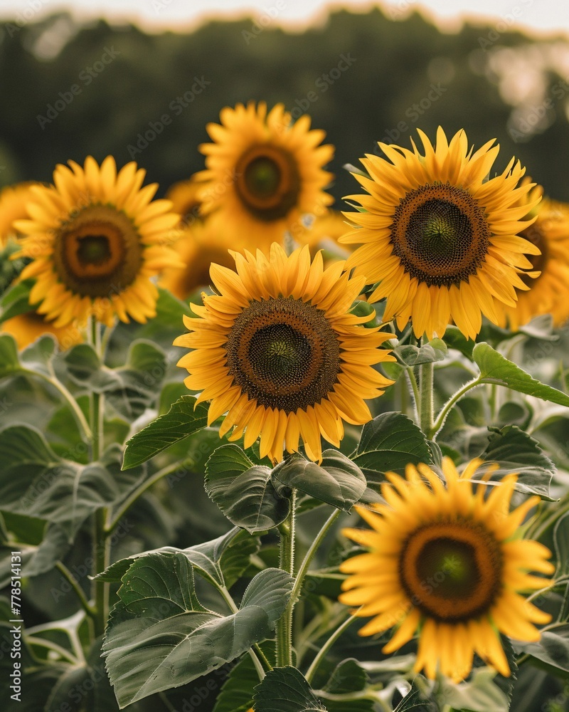 Sunflower growing field Sunflower growing field