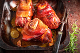 Roasted and homemade Schweinshaxe made with spices.