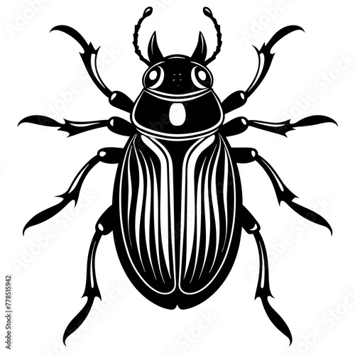 beetle silhouette vector illustration