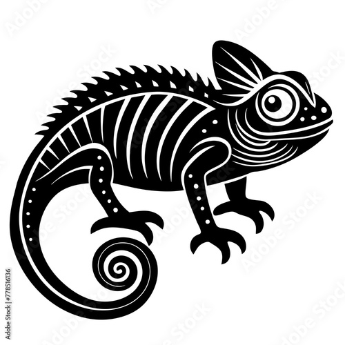 chameleon silhouette vector illustration