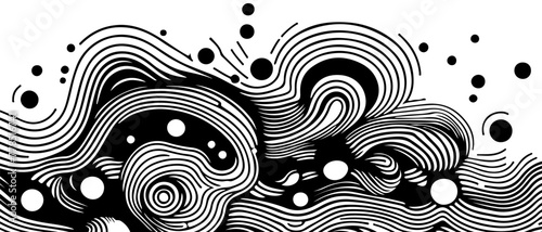 Abstract zentangle doodle background. Black and white coloring sheet template. photo