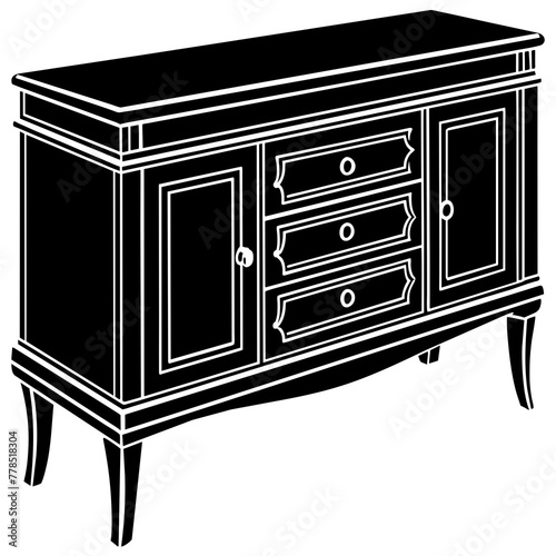 sideboard silhouette vector illustration