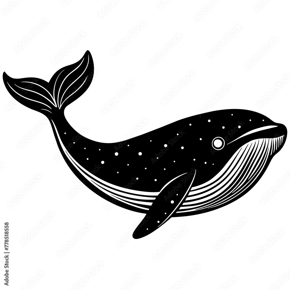 Naklejka premium whale silhouette vector illustration