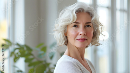 Closeup portrait of gorgeous happy middle aged mature woman, looking at camera. Ads of lifting anti wrinkle skin care treatment. Free Download Closeup portrait of gorgeous happy middle aged mature woman, looking at camera. Ads of lifting anti wrinkle skin care treatment. - GFXLoad